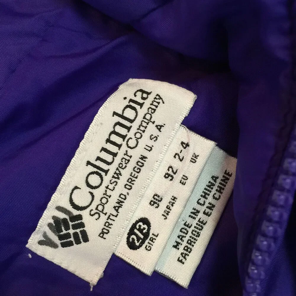COLUMBIA GIRLS NYLON SNOW SKI OVERALLS PANTS SIZE 2/3